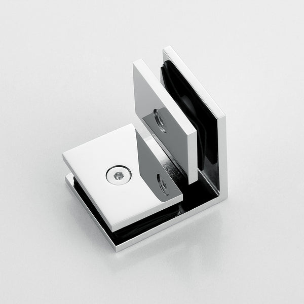 Square 90 Degree Glass-to-Glass Clamp