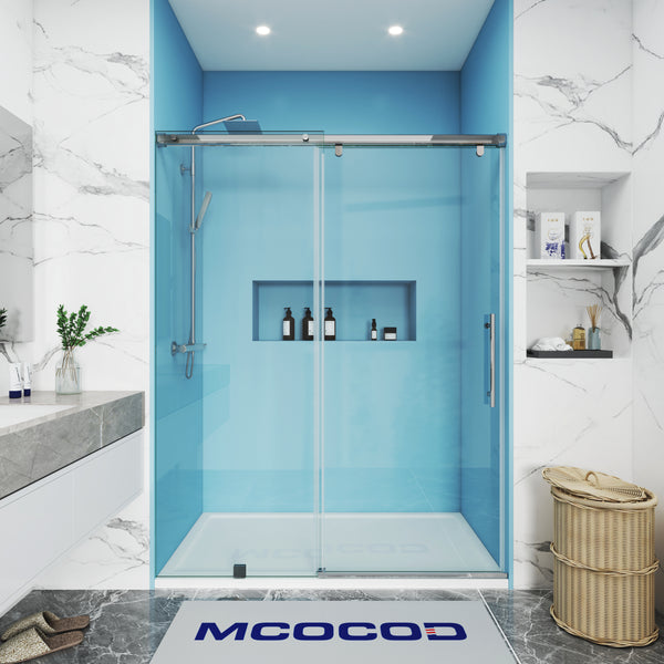 Soft-Closing Single Sliding Frameless Shower Door - SS12