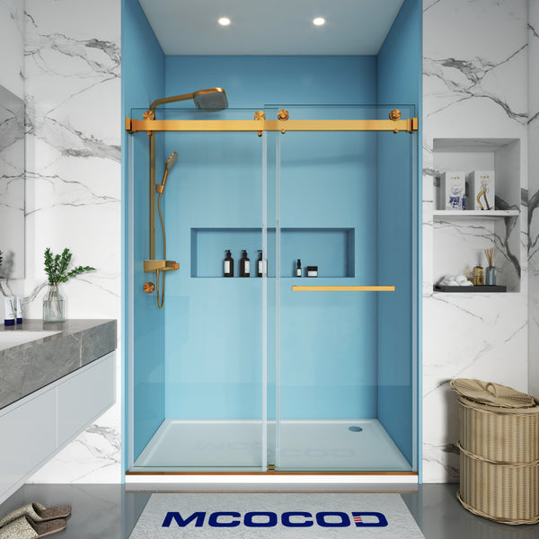 Double Sliding Shower Door with One Finger Pull - DS01H